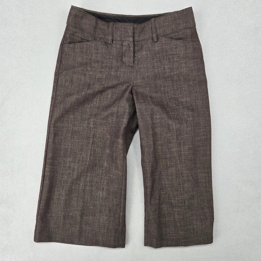 Express Design Studio Editor Size 0 Brown Pinstripe Bermuda City Shorts Y2K